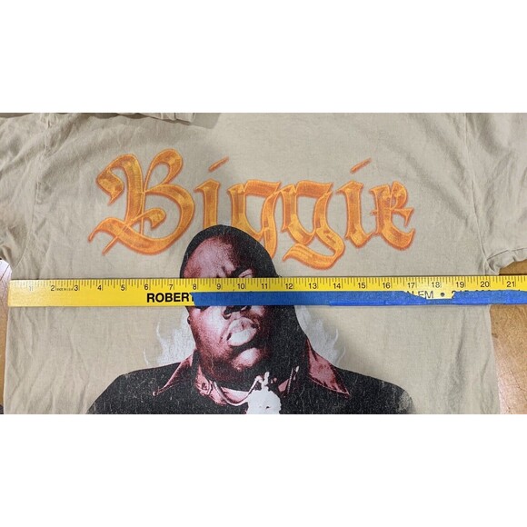 The Notorious B.I.G. Biggie Smalls Tan Graphic Short Sleeve T Shirt Mens Medium - Picture 3 of 5